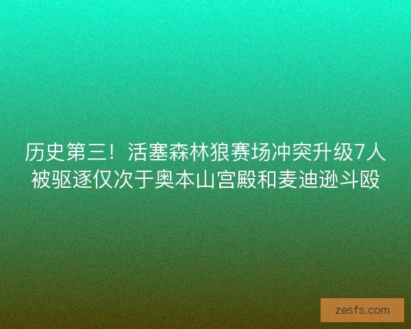历史第三！活塞森林狼赛场冲突升级7人被驱逐仅次于奥本山宫殿和麦迪逊斗殴