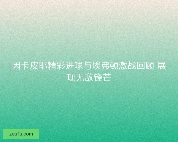 因卡皮耶精彩进球与埃弗顿激战回顾 展现无敌锋芒